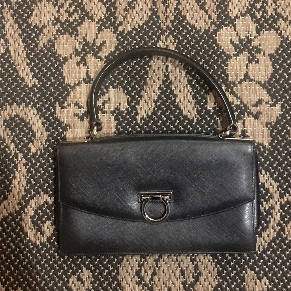 Salvatore Ferragamo Black Leather Satchel
